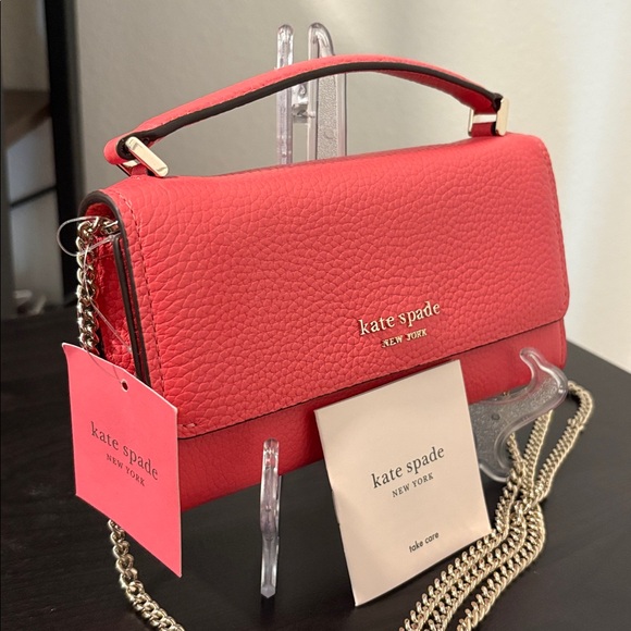 NWT KATE SPADE Top Handle Pebbled Leather Crossbody Chain Bag - Picture 2 of 8